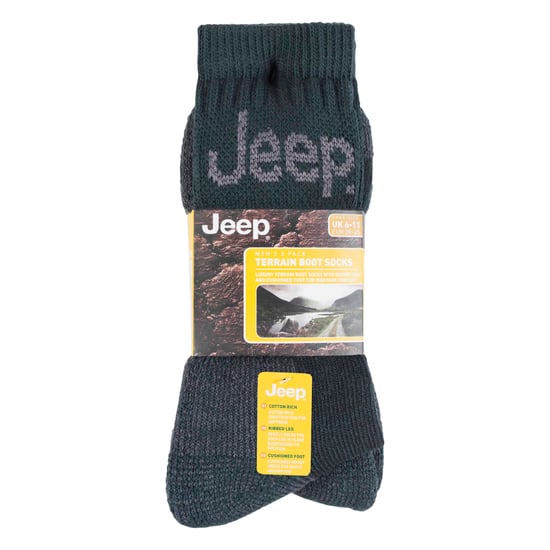 Hombres 3 Pares Jeep Terreno Suela Acolchada Caminata Senderismo Trabajo Calcetines - Image 2
