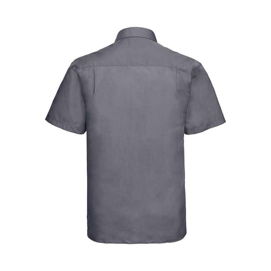 Russell Collection Mens Poplin Easy-Care Short-Sleeved Formal Shirt (Convoy Grey) - Image 2