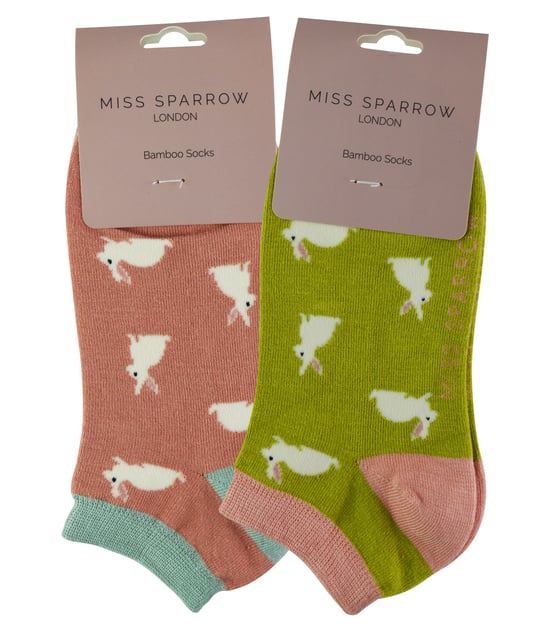2 Pares de Calcetines de Bambú Multipack | Miss Sparrow | Calcetines Transpirables con Dibujos de Animales - Conejos - Image 2