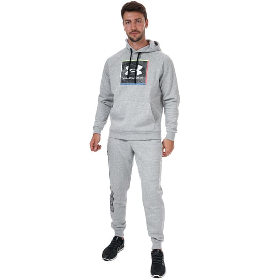 Men's Under Armour UA Rival Fleece Graphic Hoody in Grey