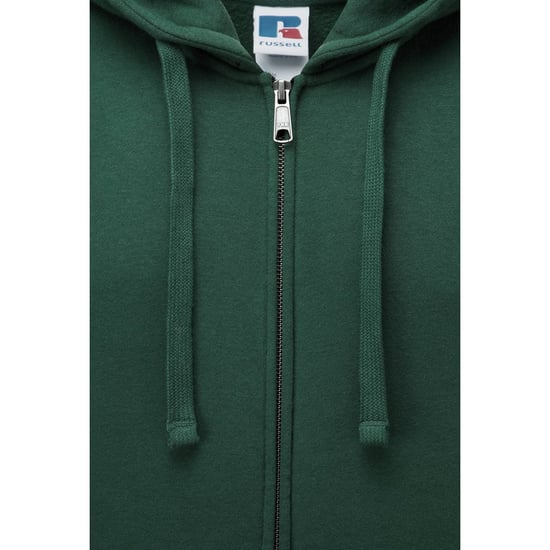 Russell Mens Authentic Full Zip Hooded Sweatshirt / Hoodie (Bottle Green) - Image 3