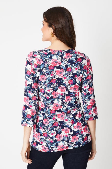Jersey Zip Split Sleeve Top