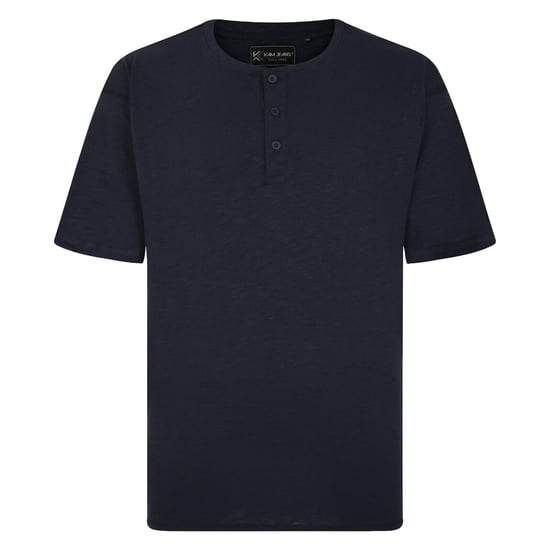 Kam Men's Plus Size O-Neck Tee Shirt Button Up