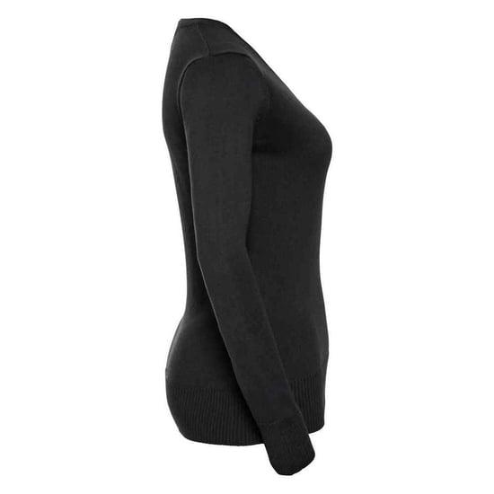Russell Collection Womens/Ladies Marl V Neck Sweatshirt (Black) - Image 3