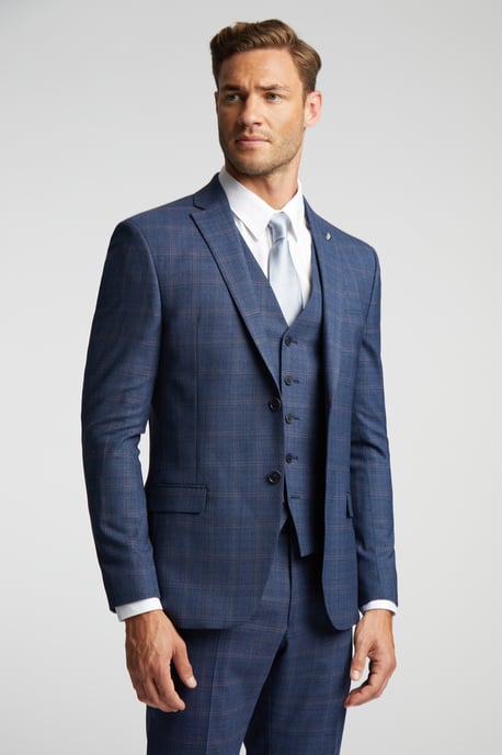 Andes Plain Slim Jacket in Blue - Image 1
