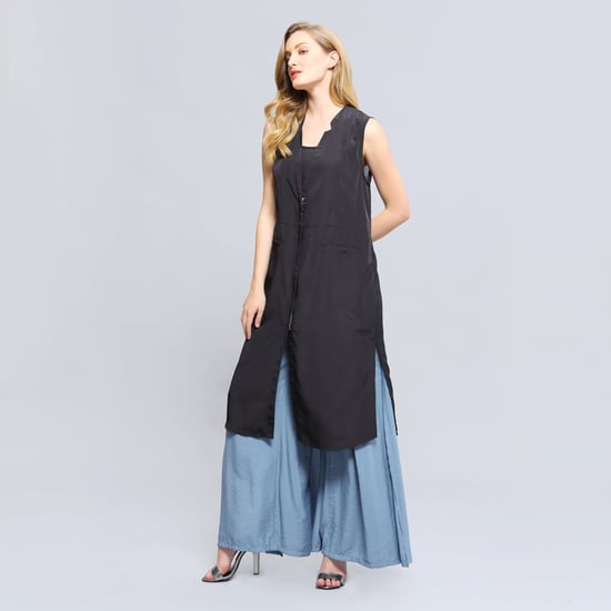 Long Bi-material Waistcoat - Image 4