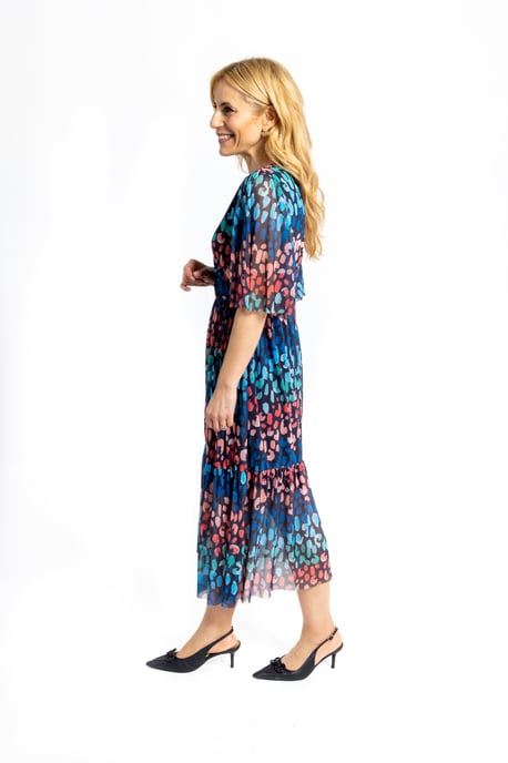 Louise Half Wrap Mesh Dress