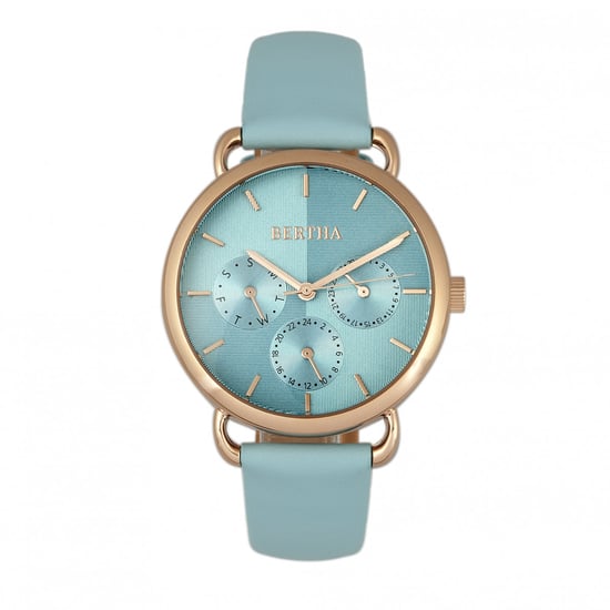 Reloj Bertha Gwen con correa de cuero y día/fecha - Image 1