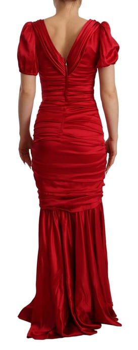 Vestido de Seda Rojo de Sirena para Mujeres Dolce & Gabbana - Image 3