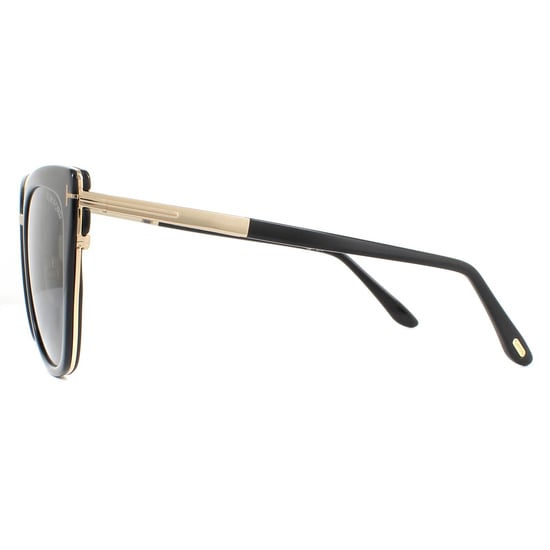Tom Ford Sunglasses Simona FT0717 01A Shiny Black Rose Gold Smoke Grey