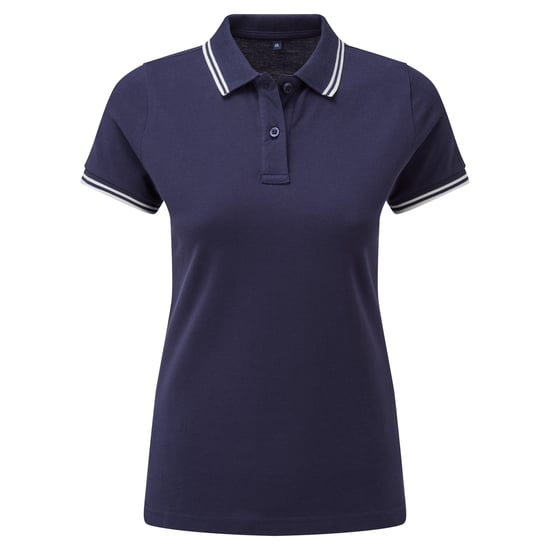 Asquith & Fox Womens/Ladies Classic Fit Tipped Polo (Navy/White)