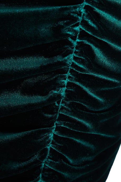 Petite Bottle Green Velvet Midi Dress