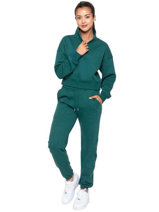 Enzo | Sudadera Media Cremallera Mujer - Verde Bosque - Image 4