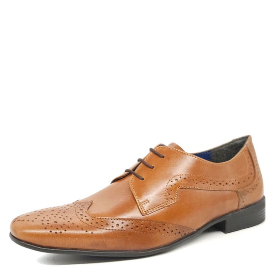Frank James Parade Tan Leather Men's Brogue Derby Shoes