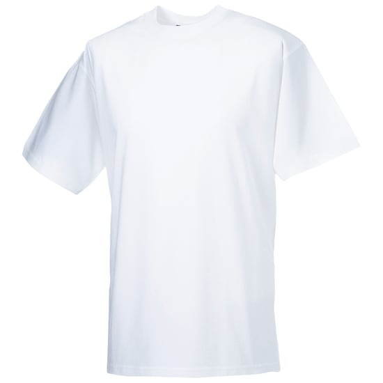 Russell Europe Mens Classic Heavyweight Ringspun Short Sleeve T-Shirt (White) - Image 2