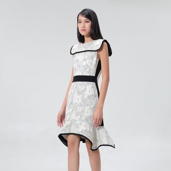 Tailored brocade dress with contrasting braids - Image 3