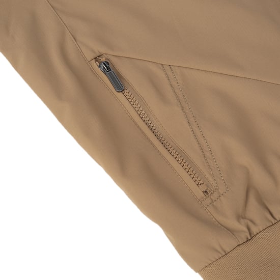 Men's Bomber Jacket with Stand-Up Collar, Transitional Jacket for Autumn, Casual Sports Jacket Khaki - Image 6