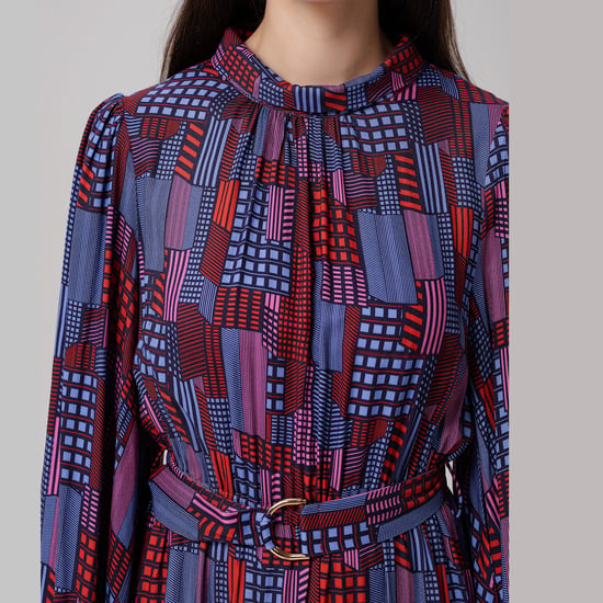 Graphic Print Short Blouse-Dress - Image 6