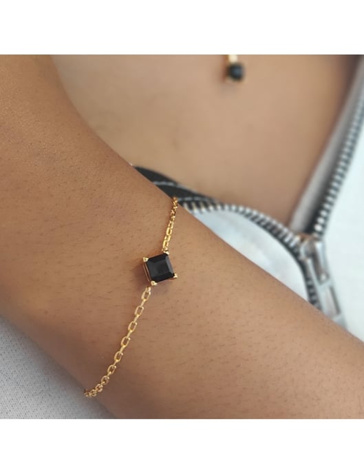 Conjunto Calle Cuadrado Simple - Cristal Dorado y Negro - Image 4