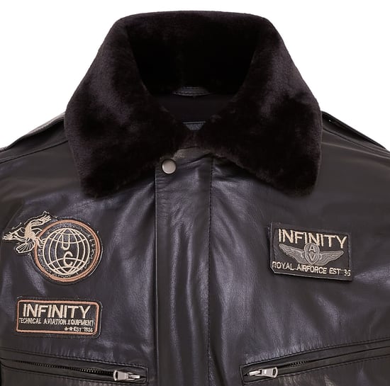 Mens Black Leather US Air Force Bomber Jacket- Lieksa