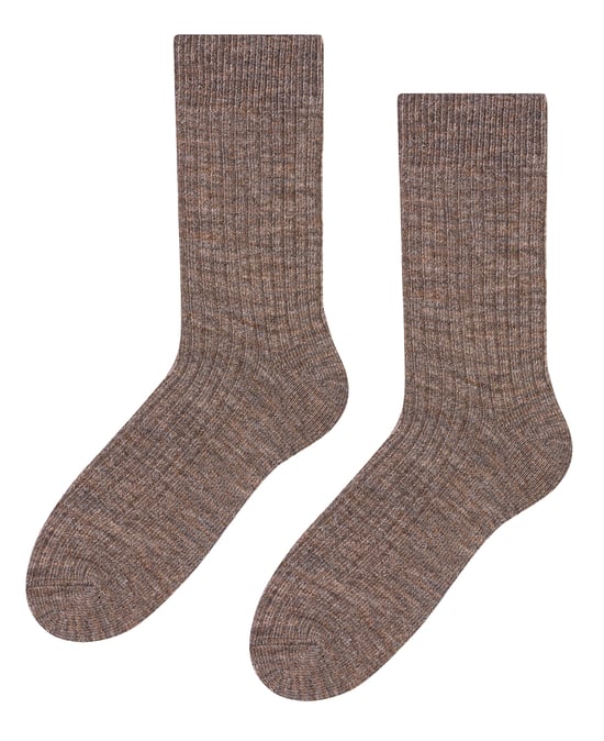 Calcetines de lana de alpaca para hombre - Beige - Image 1