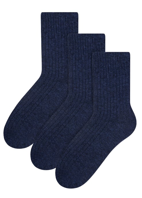 3 Pares de Calcetines de Lana para Mujer - Azul Marino - Image 1