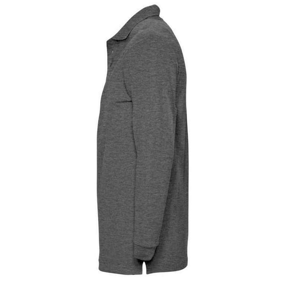 SOLS Unisex Adult Winter II Melange Long-Sleeved Polo Shirt (Charcoal Melange) - Image 3