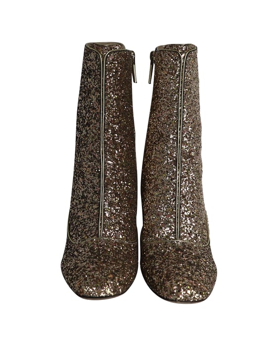 Dior D-Circus Glitter Ankle Boots in Gold Leather - Image 2