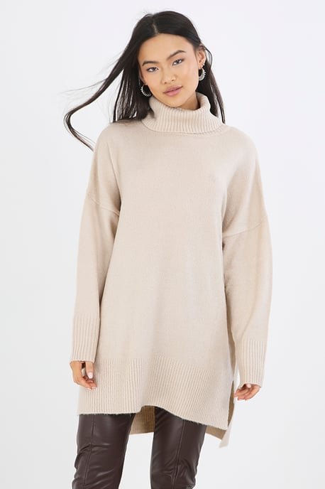 Camel 'Ming' Oversized Roll Neck Jumper