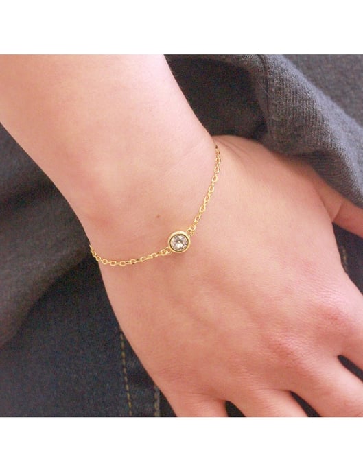 Pulsera con Piedras de Nacimiento - Oro y Cristal - Image 2