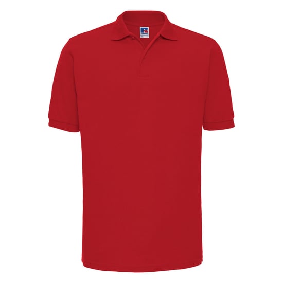 Russell Mens Ripple Collar & Cuff Short Sleeve Polo Shirt (Classic Red) - Image 1