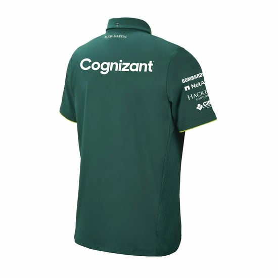 Aston Martin Cognizant F1 Official Team Mens Green Polo Shirt