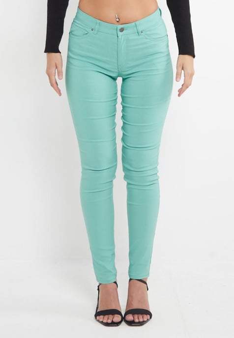 MYT Chinos ajustados y superelásticos para mujer, color verde menta - Image 4