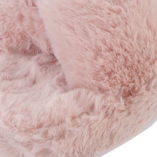 Chanclas de mujer Ted Baker Lopply Faux Fur Crossover en rosa oscuro - Image 5