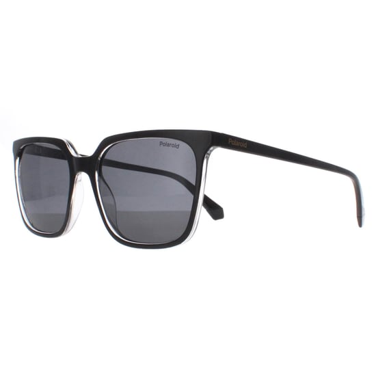 Polaroid Rectangle Womens Black Crystal Grey Polarized PLD 4163/S