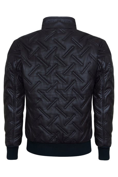 Men's Bomber Leather Quilted Jacket - Goiania