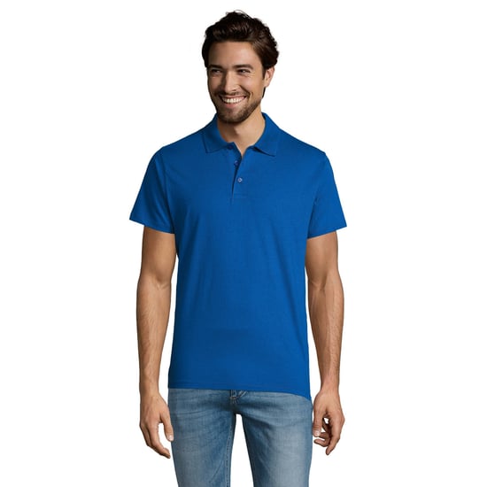 SOLS Mens Prescott Jersey Short Sleeve Polo Shirt (Royal Blue) - Image 4