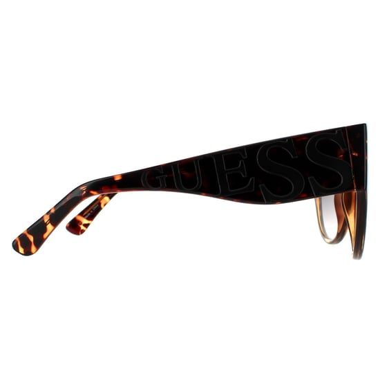 Guess Cat Eye Womens Dark Havana Smoke Mirror Sunglasses