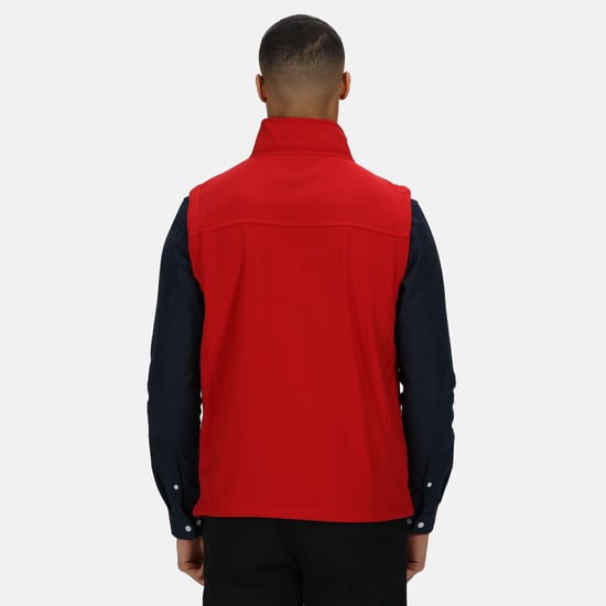 Regatta Mens Flux Softshell Bodywarmer / Sleeveless Jacket Water Repellent And Wind Resistant (Classic Red) - Image 4