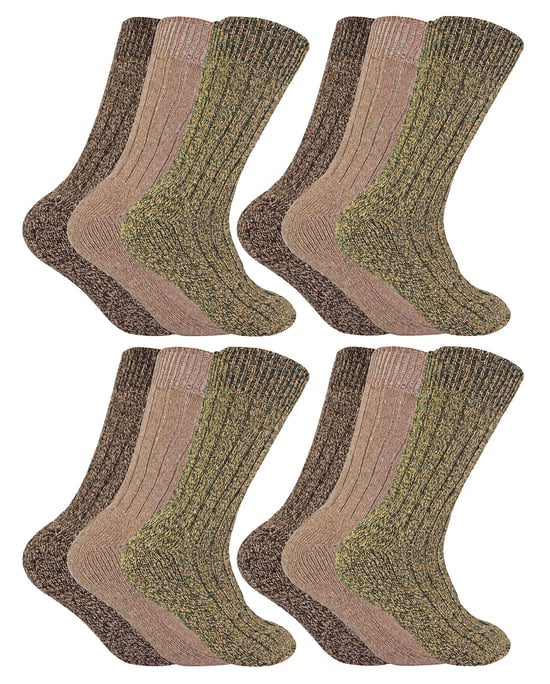 Sock Snob - 12 Pares de Calcetines de Lana para Senderismo - Marrón - Image 1