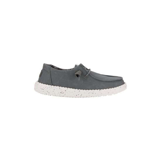 HEYDUDE Wendy Canvas 100% Cotton Women's Dark Grey Loafers - Image 6
