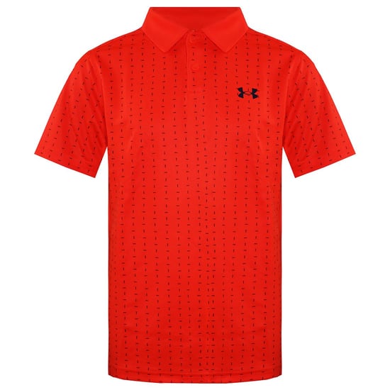 Under Armour Collared Orange Kids Performance Tee Box Polo Shirt 1366429 296