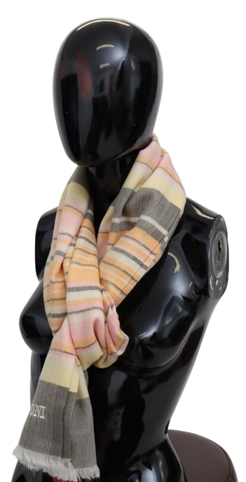 Bufanda envolvente unisex de cachemira rayada multicolor para hombre de Missoni - Image 2