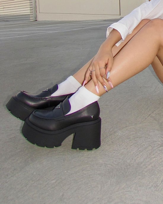 Zapatos de Plataforma de Cuero Negro Windsor Smith - Spolied - Image 6