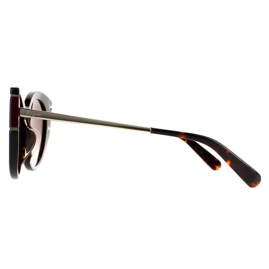 Gafas de sol de mujer estilo cat eye de tortuga marrón con degradado de Salvatore Ferragamo - Image 3
