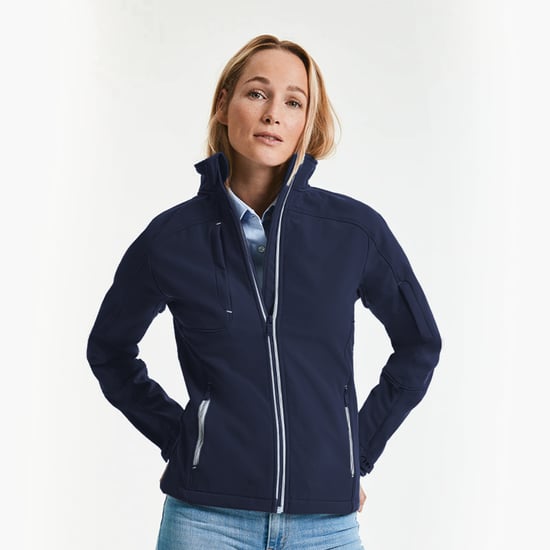 Russell Women/Ladies Bionic Softshell Jacket (French Navy) - Image 2