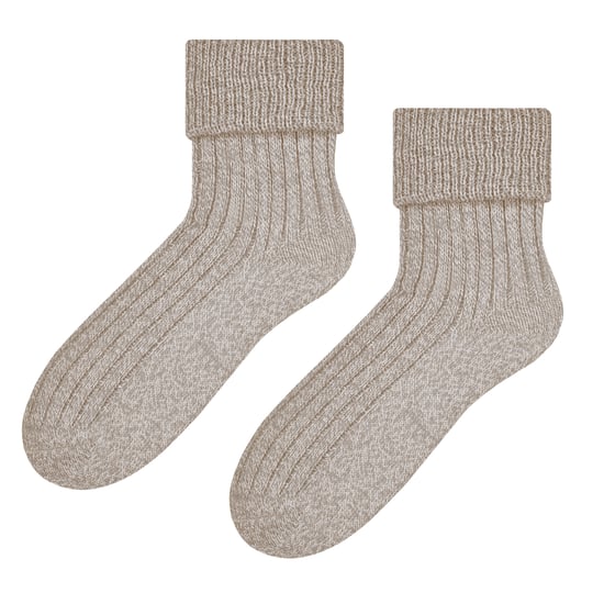 Calcetines de lana para mujer | Steven | Super Soft Cosy Lounge Sleep Socks - Beige - Image 1