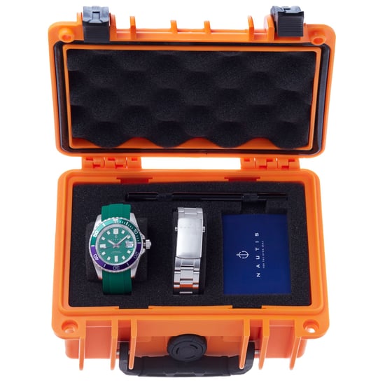 Nautis Interceptor Box Set with Interchangable Bands and Date Display - Green