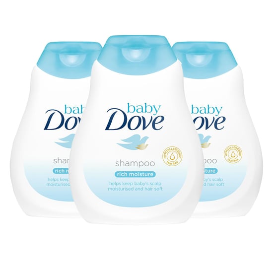 Baby Dove Rich Moisture Shampoo, 3 Pack of 400ml