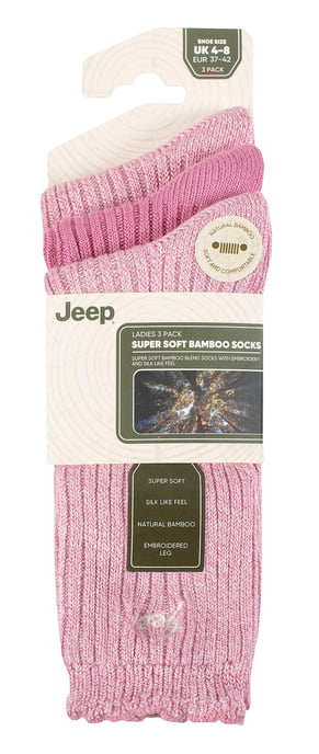 Calcetines Tobilleros de Bambú para Mujer, Calcetines Acolchados Anti Ampollas - Cerise / Cream - Image 2